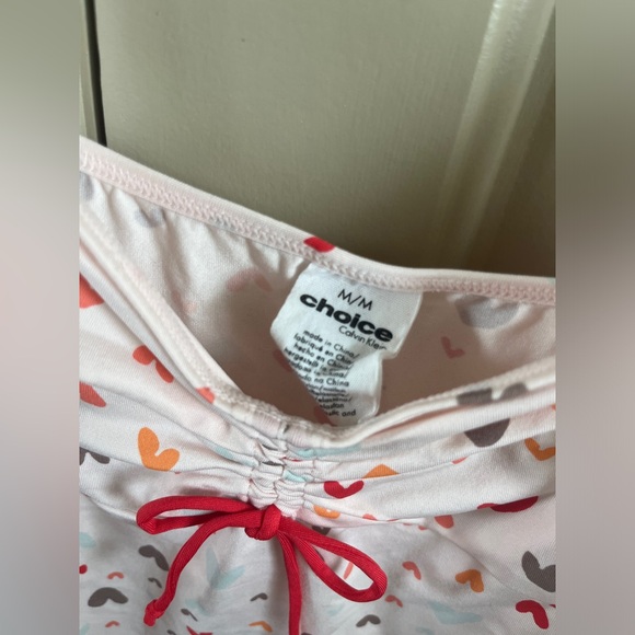Calvin Klein 2 piece pajama lingerie set pink heart red bow camisole brief - Picture 4 of 5